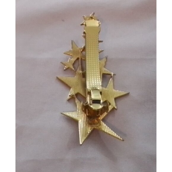 Star Cluster Gold-Tone Hair Clip Barrette - Picture 2 of 3